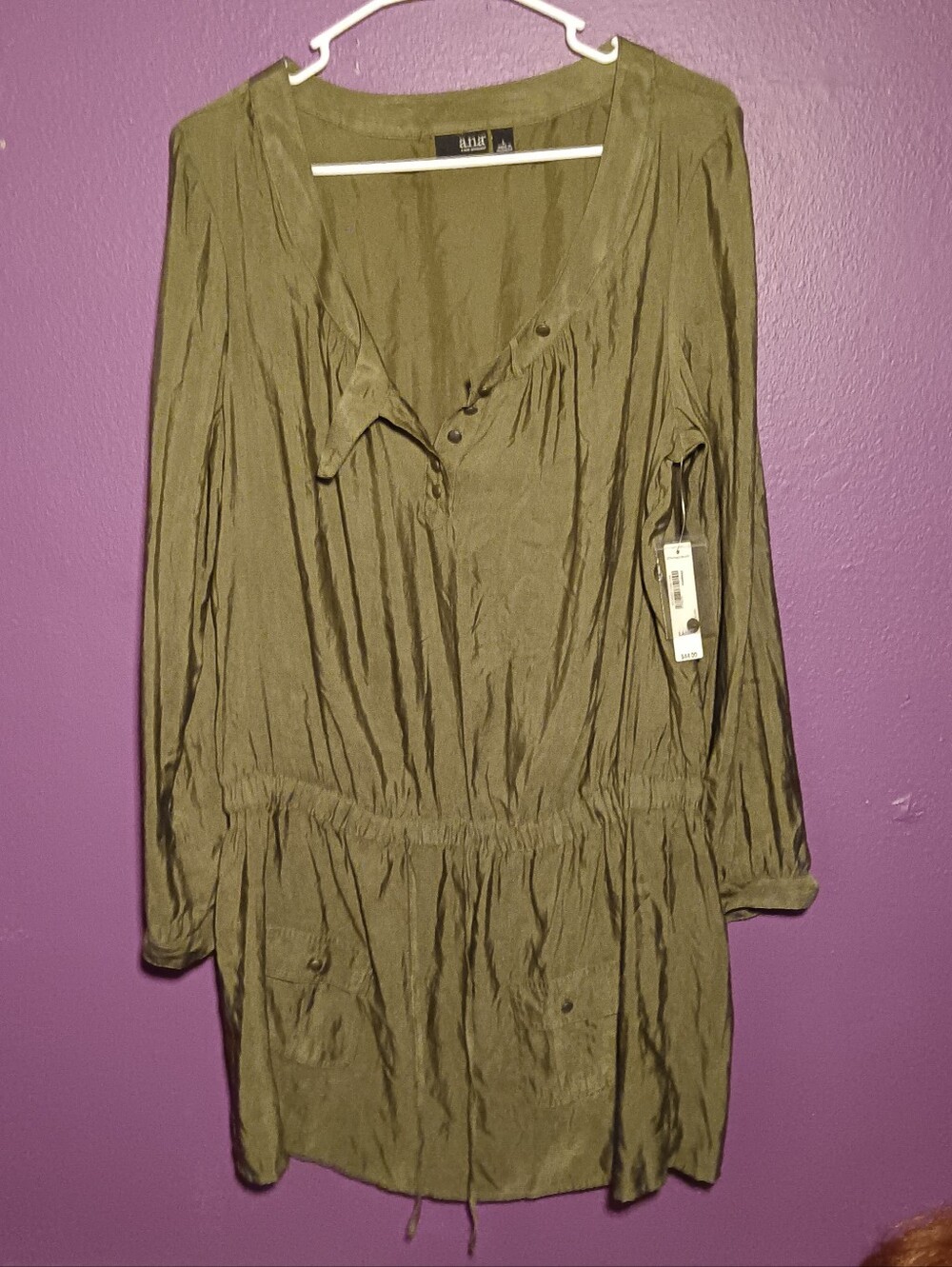 A.n.a. Green Longsleeve Mini Dress